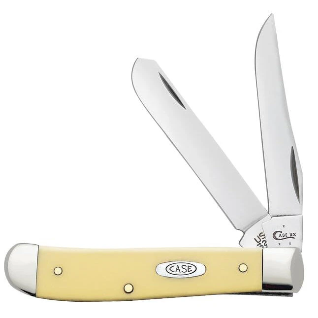 W.R. Case & Sons Cutlery Co. Yellow Synthetic Chrome Vandium Mini Trapper 3 W.R. Case & Sons Cutlery Co. Yellow Synthetic Chrome Vandium Mini Trapper