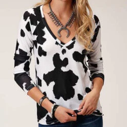 Black And White Cow Print Sweater