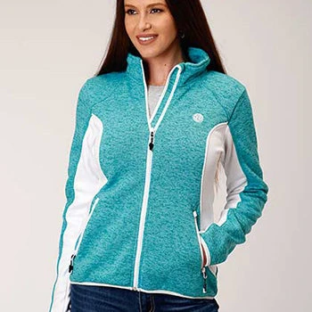 Turquoise/White Fleece Jacket 3 Turquoise/White Fleece Jacket
