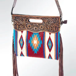 American Darling Turquoise & Burgundy Purse -Weaver Leather Cowboy Store 109164 Y