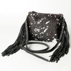 American Darling White/Black Hide With Acid Wash And Fringe Purse 11 American Darling White/Black Hide With Acid Wash And Fringe Purse -Weaver Leather Cowboy Store 109979 z