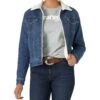 Wrangler Women's Denim Sherpa Jacket -Weaver Leather Cowboy Store 10LWJ320D BF01 SWFF PRD