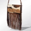 American Darling Brown White Hide And Fringe Purse -Weaver Leather Cowboy Store 116709 z 2333e76e 48bf 4248 9674 0adc0da42622 1