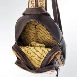 American Darling Tooled Leather W/ Turquoise Stone Backpack -Weaver Leather Cowboy Store 118589 J