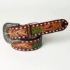 American Darling Tooled Leather Cactus Belt -Weaver Leather Cowboy Store 121320 z