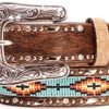 Ariat Girl's Hair On Beaded Leather Belt