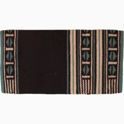 Mustang Black And Turquoise New Zealand Wool Blanket