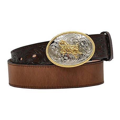 3D Kid's Brown Floral Tooled Ends With Bullrider Buckle 3 3D Kid's Brown Floral Tooled Ends With Bullrider Buckle