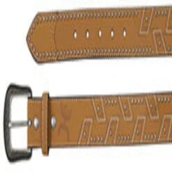 Hooey Men's Natural Belt With Stacked Embroidery