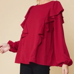 Ruffle Detailed Long Sleeve Top -Weaver Leather Cowboy Store 17273678 1a7c2804 50c1 4257 8d59 7b7a709800fd