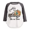 Kids Pumpkin Truck Raglan Sleeve Top