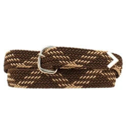 Brown And Tan Braided Web Belt