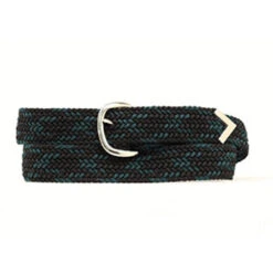 Braided Black Green Web Belt