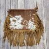American Darling Tan And White Hide Fringe Cross Body Purse -Weaver Leather Cowboy Store 20191107 134245