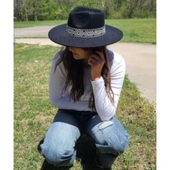 Women's Black Fedora W/ Aztec Band -Weaver Leather Cowboy Store 20220413 134057