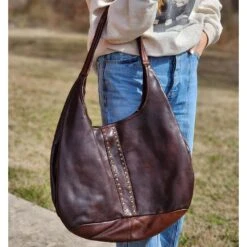 Spaghetti Western Brown Boho Bag W/ Studding