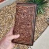 American Darling Tooled Leather & Turquoise Dot Wallet -Weaver Leather Cowboy Store 20230216 092846