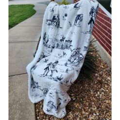 Ranch Life Western Toile Campfire Sherpa Throw