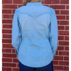 Wrangler Denim Peral Snap Poet L/S -Weaver Leather Cowboy Store 20230615 115544