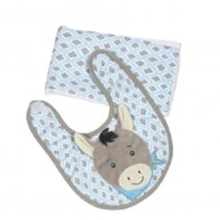 Donkey Bib And Burp Box Set