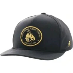 Hooey Black PRCA Cap-Gold/Blk PRCA Logo Patch