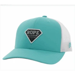 Hooey Mid Profile Turq/White Cap-Rope Like A Girl Patch
