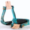 Nettles 2" Distressed Turquoise Stirrups -Weaver Leather Cowboy Store 2GBRDT 3