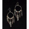 Hoop With Feathers Earrings -Weaver Leather Cowboy Store 30754