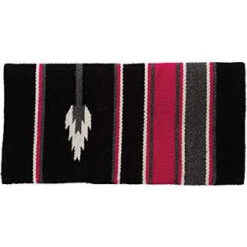 Weaver Leather Pink Charcoal And Black Double Weave Acrylic Saddle Blanket