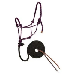 Weaver Leather Purple And Black Rope Halter With Lead
