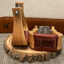 Nettles Stirrups 3" Flatbottom Varnish With Leveler -Weaver Leather Cowboy Store 3 FV L1copy