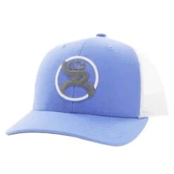 Hooey Mid Profile Blue/White Cap-Grey Rough Stock Logo