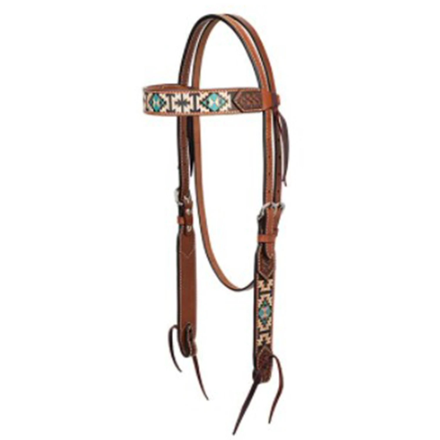 Weaver Leather Turquoise Cross Aztec Headstall 3 Weaver Leather Turquoise Cross Aztec Headstall