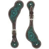 Weaver Leather Turquoise Floral Spur Straps