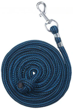 8’ Woven Poly Cord Lead - Turquoise/Black