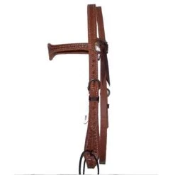 Scalloped Running W Oiled Cowboy Headstall