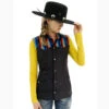 Panhandle Slim Women's Black Aztec Yoke Vest -Weaver Leather Cowboy Store 58 2737