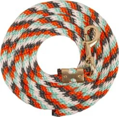 Mustang Poly Lead Rope Orange/Grey/Turquoise