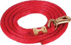 Mustang 9' Poly Lead Rope With Bull Snap - Red