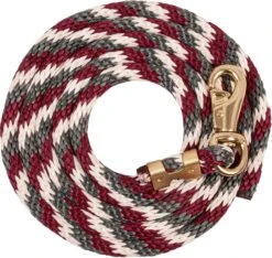 Mustang 9 Foot Burgundy, Grey And Cream Bull Snap Lead Rope