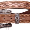 Women's Brown Rhinestone Metal Stud Belt
