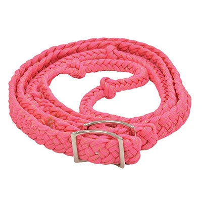 Pink Glitter Braided Barrel Reins 3 Pink Glitter Braided Barrel Reins