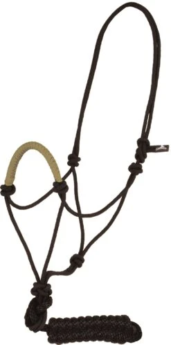 Mustang Solid Nose Rope Halter - Tan