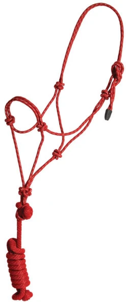 Mustang Foal Economy Rope Halter And Lead - Red/White