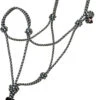 Mustang Economy Mountain Rope Halter And Lead - Black/Turquoise/White -Weaver Leather Cowboy Store 8104 DVT