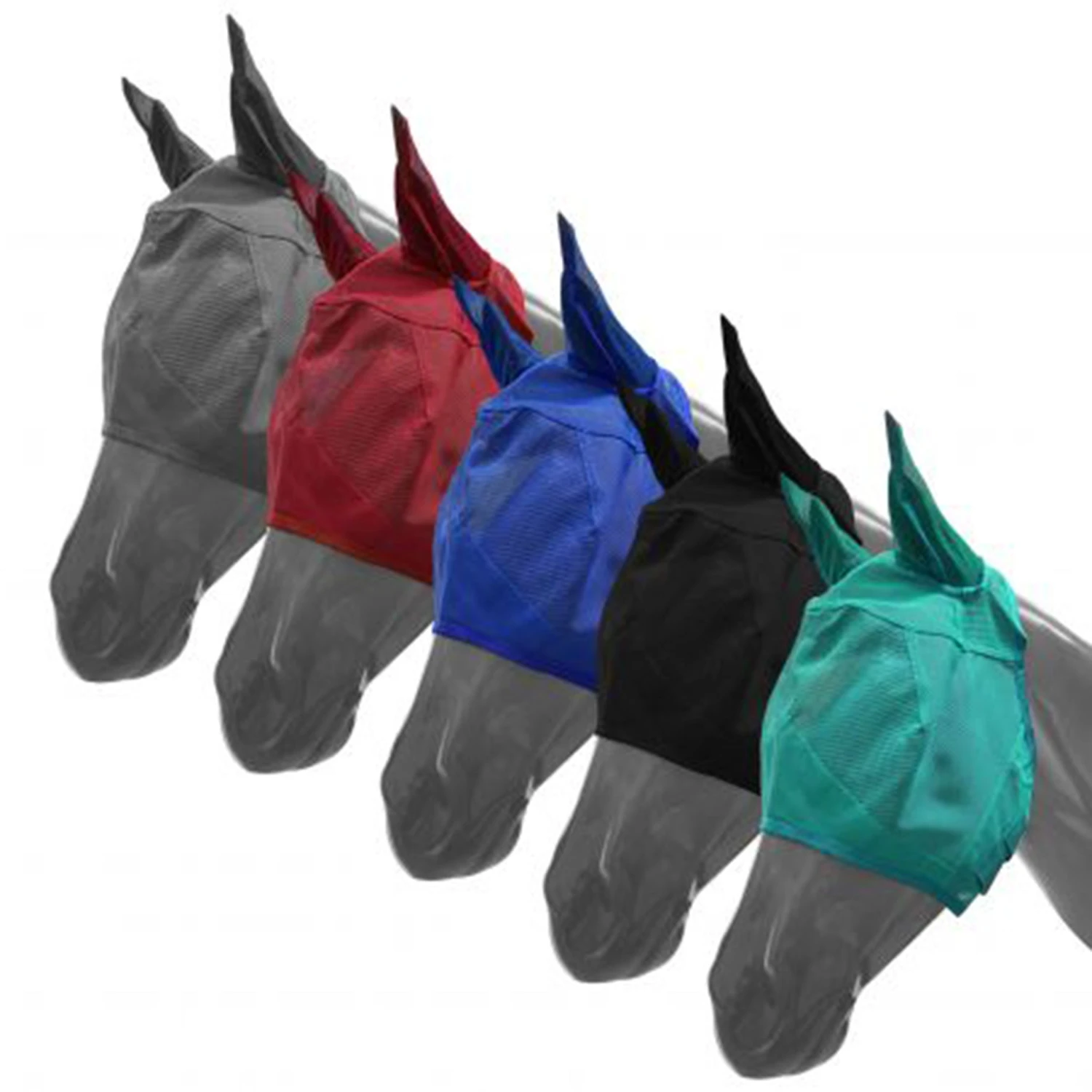 Showman Horse Fly Mask With Ears 3 Showman Horse Fly Mask With Ears