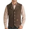 Powder River Dark Heather Brown Wool Vest -Weaver Leather Cowboy Store 98 1176 Dark Brown 70828