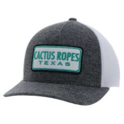 Hooey Cactus Ropes Grey And White Flex Fit Cap
