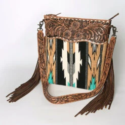 American Darling Tan & Black & Turquoise Crossbody -Weaver Leather Cowboy Store ADBG510AG A