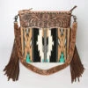 American Darling Tan & Black & Turquoise Crossbody -Weaver Leather Cowboy Store ADBG510AG B
